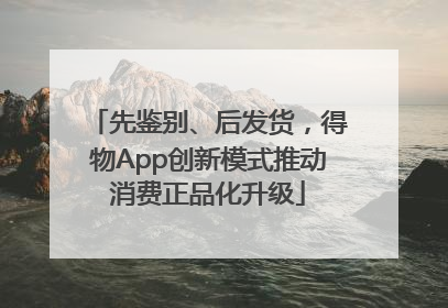 先鉴别、后发货，得物App创新模式推动消费正品化升级